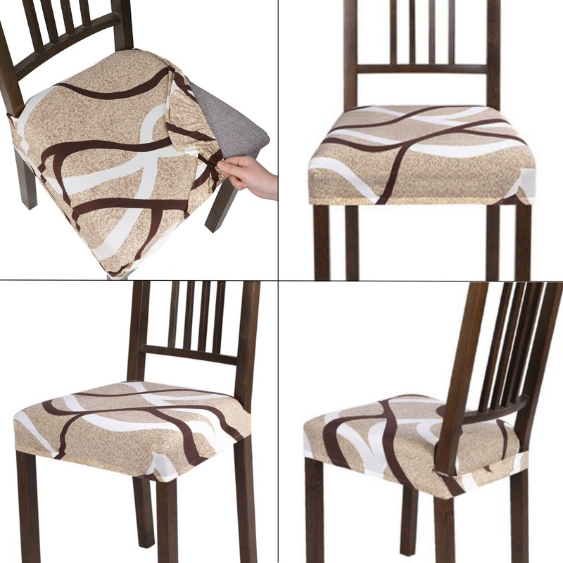 SearchI Stretch Dining Chair Seat Covers Set of 6, Soft