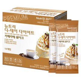 NutriDDay Diet Cafe Latte Shake, 350g, 1 pack / 뉴트리디데이 다이어트 카페라떼 쉐이크, 350g, 1개