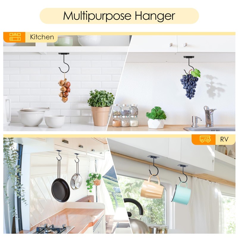 Fitnice Self Adhesive Banana Hook Under Cabinet Foldable Banana Hanger
