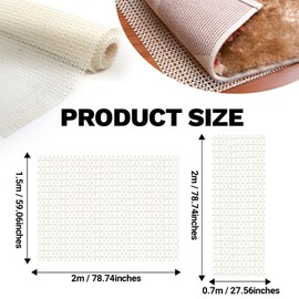 Non Slip Mat, 150 * 200cm Anti Slip Mat, White Anti Slip Rug Underlay for Laminate Floor, Non Slip Matting Roll for Tableware, PVC Non Slip Rug Underlay Mat for Office Cars