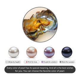 LGSY 7-8mm Mixed Colored Akoya Saltwater Cultured Pearl Oysters for DIY Jewelry Making, Pack of 5Pcs(White/Pink/Purple/Black)