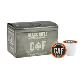 Black Rifle Coffee CAF (Medium Roast Coffee Pods, 2x Caffeine, 12 Count) Single Serve Pods, 100% Columbian Excelso Beans That Delivers Twice the Caffeine Punch of Average Coffee With a Rich, Smoky Flavor, Helps Support Veterans and First Responders