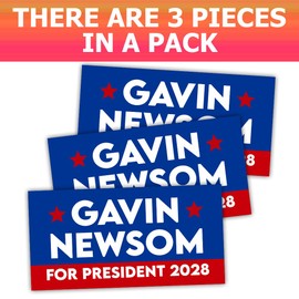 HOSALA (7.5x3.75in) Gavin Newsom for President 2028 Bumper Sticker, Funny US Political Car Decal, Gavin Newsom 2028 Democracy Truck Vehicle Decoration, Democrat Gift for Family, Friends