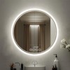 Wall-Mounted Round Bathroom Mirror with LED-Lights - 22 Inch Vanity
