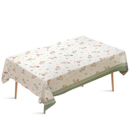 Rectangular Waterproof & Oil Resistant Thickened Upgraded Vinyl Tablecloth - Silicone Coated, Soft Touch, Wipeable PVC Tablecloth for Dining Tables, Desks and Banquets(55 * 70inches-xiaolvbian)