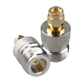 Futheda 2PCS SMA Male to N Female Plug Connector SMA to N Type Coaxial Jack Adapter RF Coaxial Cable Copper Gold Plated Converter for Low Loss Wi-Fi Antenna Extension Cable Analyzer Broadcast Radio