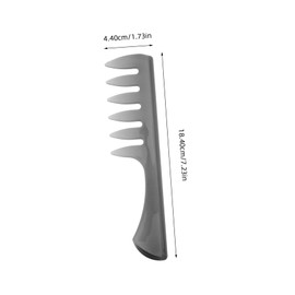 Mikinona Wide Tooth Shark Comb Professional Straightening Tool with Smooth Rounded Teeth for Voluminous Hairstyles for Salon and Barber Use Classic Black Design