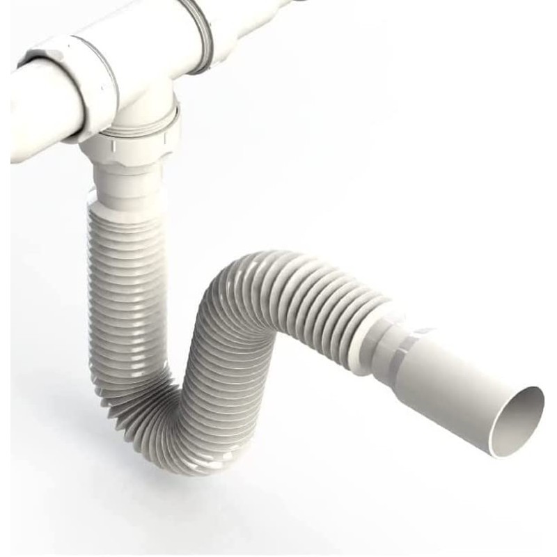 UZMAN Double Siphon, with Flexible Hose, Double Connection, Sink, Kitchen