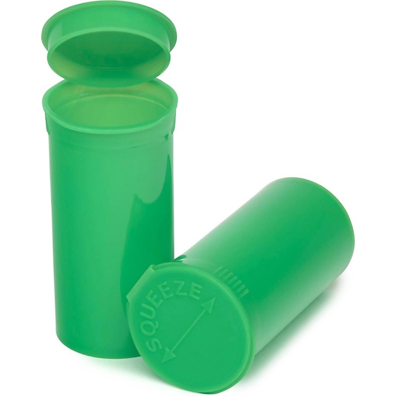 Multi-Use Airtight Empty Pill Bottles with Hinged Lids, 13 Dram
