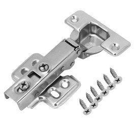 Restokki Stainless Steel Door Hydraulic Hinge​, Door Damper Soft Closing Hinges Kitchen Cabinets Cupboard Furniture Hardware(#01 Straight Bend)