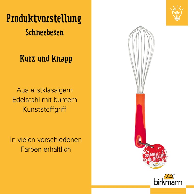 Birkmann, Colour Kitchen, Whisk Made of High-Quality Stainless Steel with