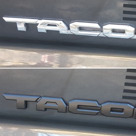 Emblem Overlays 3Pcs Compatible with Tacoma 2016-2024 ABS Plastic Badge Emblems Overlay 0411 with Strong Adhesive Matte Black