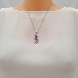 Kiara Jewellery Unicorn Pendant Necklace with Natural Pink and Blue Inlaid Paua Abalone Shell on 18" Trace Chain. Silver Color, Rhodium-Plated, Tarnish Protected., Shell, Abalone