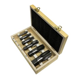 6 Pc NPT Pipe Taps Threader Set, Carbon Steel, Size 1/8",1/4",3/8",1/2",3/4",1"