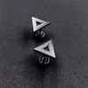 10 Pairs Men's Square Diamond Stud Earrings Silver Black Cubic
