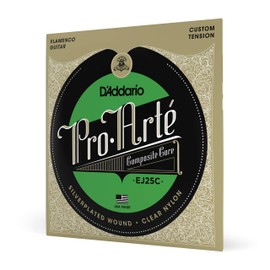 D'Addario Guitar Strings - Pro-Arte Classical Guitar Strings - EJ25C Flamenco Guitar Strings - Nylon Guitar Strings - Silver Plated Wrap, Composite Core, Clear Nylon Trebles - Flamenco Tension