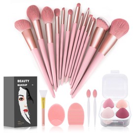 Koccido Makeup Brushes 22 Pcs Makeup Kit,Foundation Brush Eyeshadow Brush Make up Brushes Set (Pink, 22 Piece Set Large)