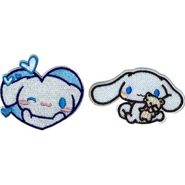 Sanrio Adhesive Patch Set - Cinnamoroll Heart Sticker, 1.75”-2” - US SELLER