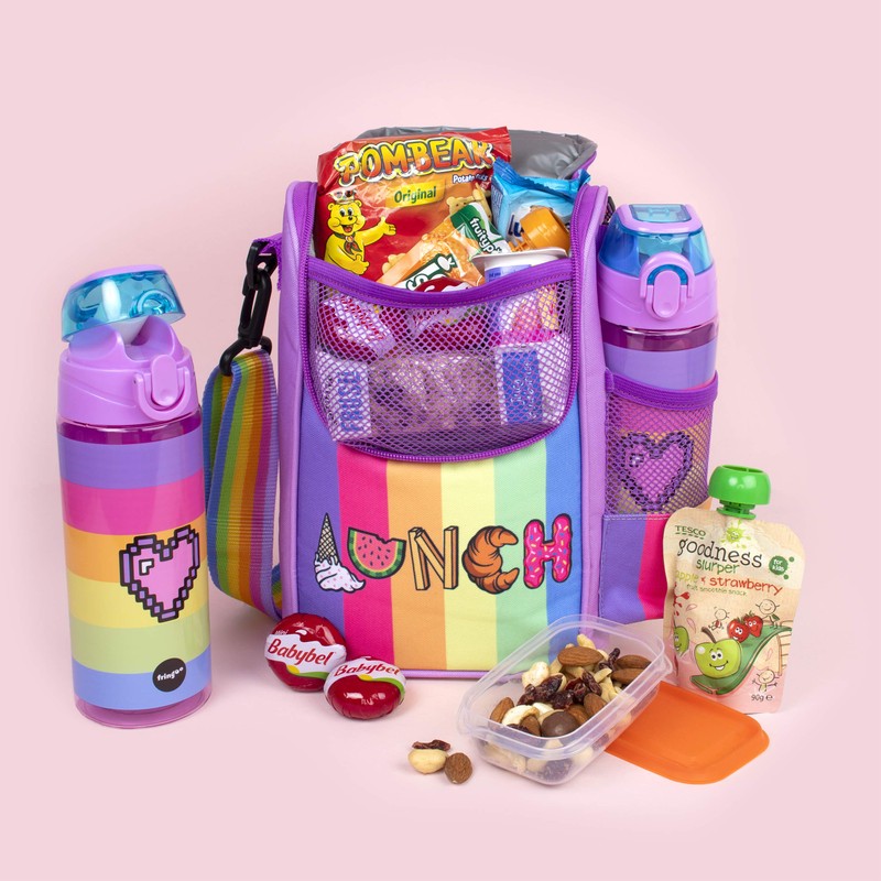 Fringoo - 600ml Kids Water Bottle with Straw & Fliptop