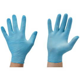 Bodyguard GL8953 Nitrile Disposable Gloves, Powder Free, Size L, Blue, 100 Pieces
