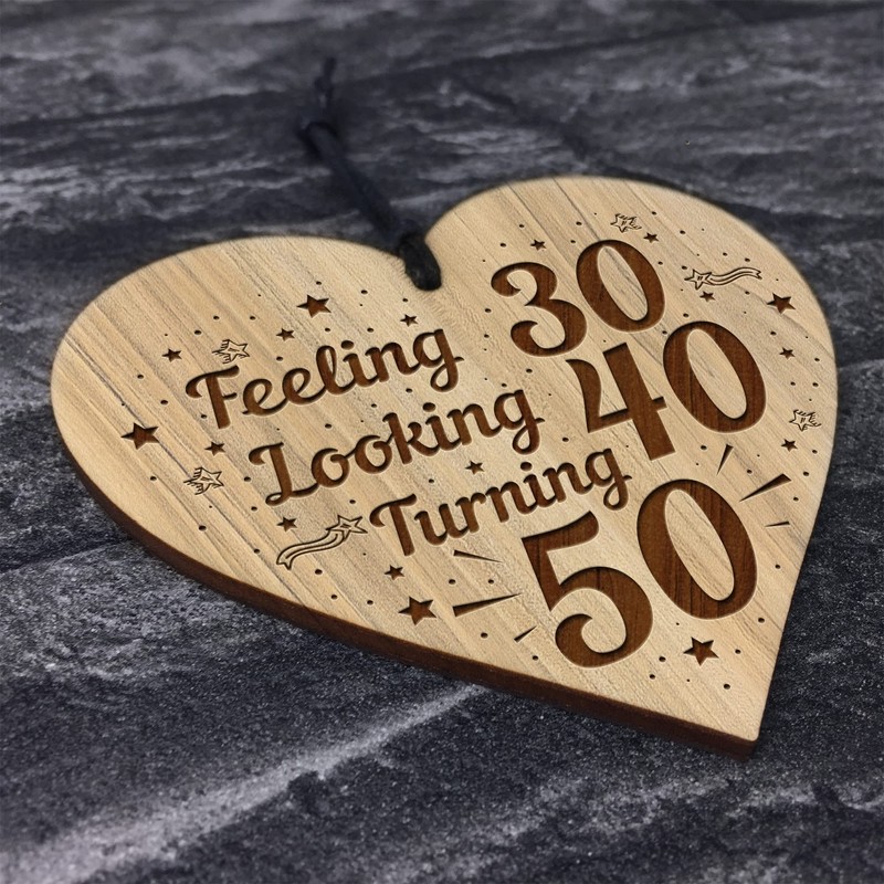 Red Ocean FUNNY 50th Birthday Accessories Engraved Heart 50th Birthday