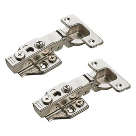 SOTECH Soft Close Pot Hinges 110° Corner Stop T48 with Quick Assembly Clip Pot Hinges Including Mounting Plates with Eccentric Adjustment Pot Strap with 3D Adjustment, Pack of 2