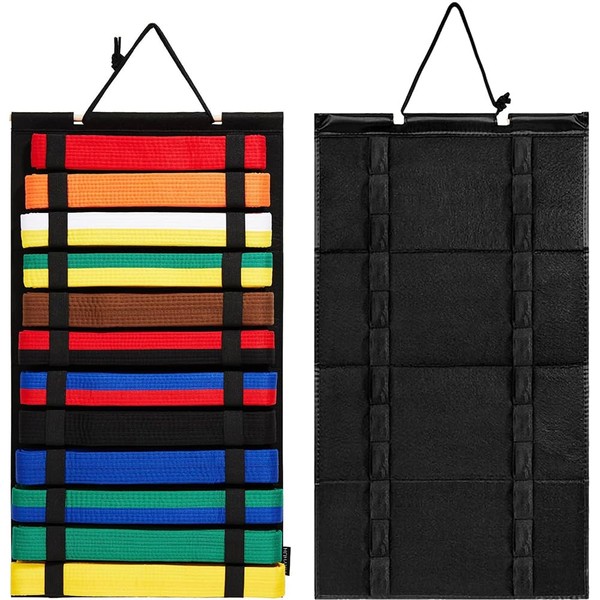 Martial Arts Belt Display Rack - Wall-Mounted Karate and Taekwondo