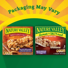 Nature Valley Granola Bars, Sweet and Salty Nut, Roasted Mixed Nut, 7.4 oz (6 Bars)