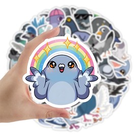 Pigeon Stickers for Laptop (Pack of 50), Gift for Children, Teenagers, Adults, Boys, Waterproof Vinyl Stickers for Scrapbooking, Skateboard, Car, Luggage