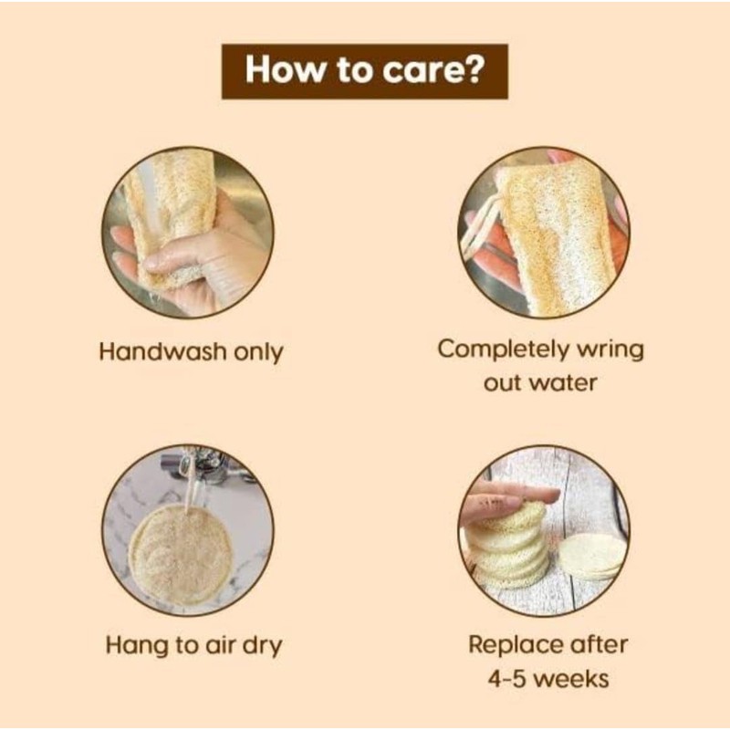 100% Organic Oval Shape Loofah Pack of 2|Exfoliating Bath Sponge