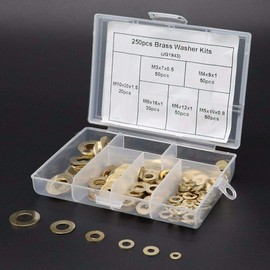 Brass Flat Disc Assortment with Box M3 M4 M5 M6 M8 M10 6 Sizes (Pack of 250)