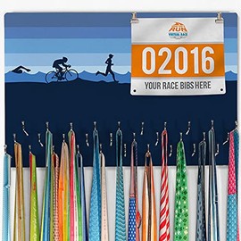 Gone For a Run Hooked On Medals Hanger & Bib Display | Triathlon