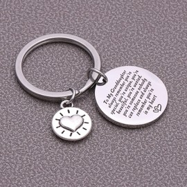 ASANHAO Granddaughter Keychain - Inspirational Gift for Granddaughter, Daughter Keepsake Jewelry, Stainless Steel Vocation Gift - Birthday & Graduation Keychain for Grandchild