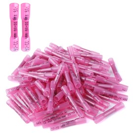 Heat Shrink Butt Connectors, 500Pcs 22-16 AWG Red Insulated Waterproof Electrical Wire Connectors Automotive Marine Grade Wire Crimp Terminals Butt Splices, Ideal for Boat, Truck, Stereo - Red