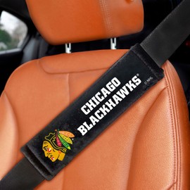 FANMATS 32068 Chicago Blackhawks Embroidered Seatbelt Pad - 2 Pieces