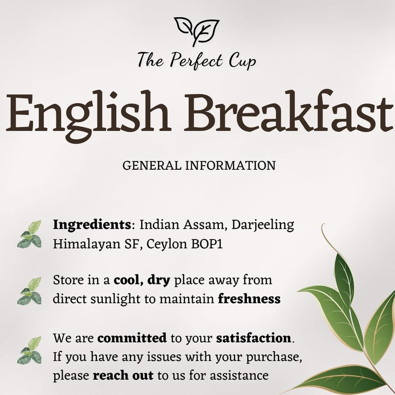 English Breakfast Tea Black Loose Leaf Tea (100g) Premium Blend