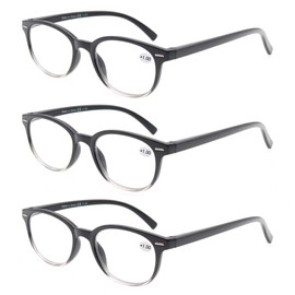 MODFANS Round Stylish Reading Glasses 3 Pair with Spring Hinge Fashion Glasses for Reading for Men and Women +1.50