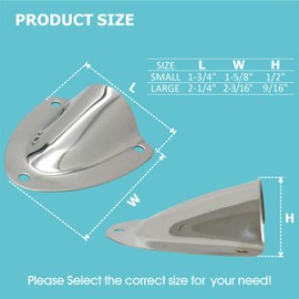 TuoP Boat Wire Cable Hole Ventilator Cover - Clam Shell Vent Shield for Marine Boat, Stainless Steel, 2-1/4" x 2-3/16" (L, 8 PCS)