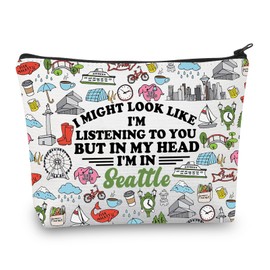BDPWSS Seattle Travel Gift Seattle Makeup Bag Seattle Vacation Gift Seattle Beach Gift Seattle Washington Travel Zipper Pouch (Might Seattle)