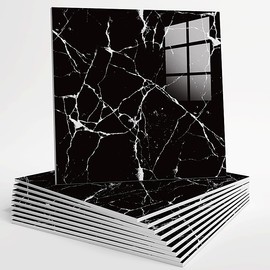 10pcs Peel and Stick Tile Shower Waterproof Marble Tiles Wall Panels, 11.8"x11.8" Self-Adhesive Backsplash Tile, PVC Wall Panels Shower Tiles for Home Bathroom, Kitchen, Living Room White (6)