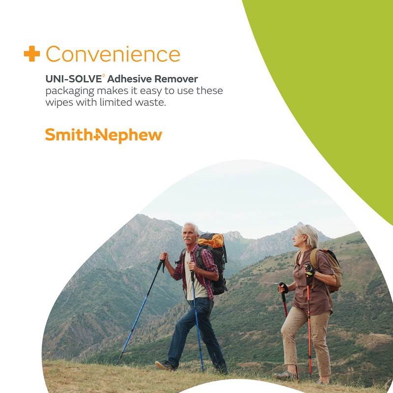 Smith+Nephew UNI-SOLVE◊ Adhesive Remover Wipes, Medical Adhesive Remover for Medical