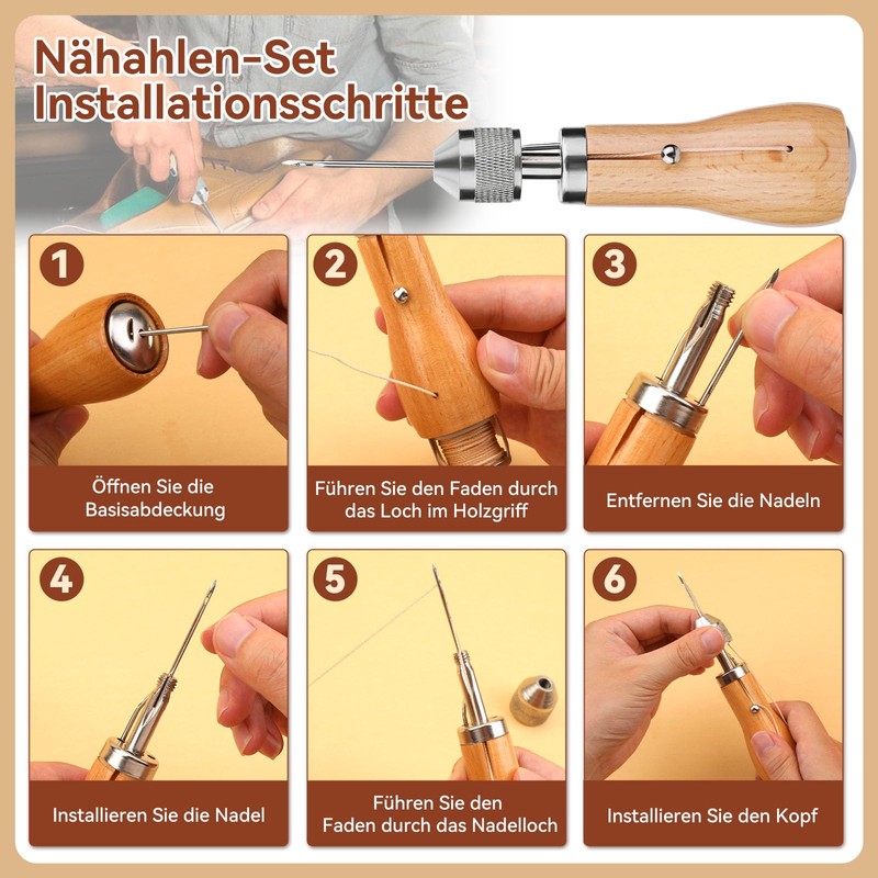 40 Pieces Sewing Awl Set, Portable Awl Tool for Sewing