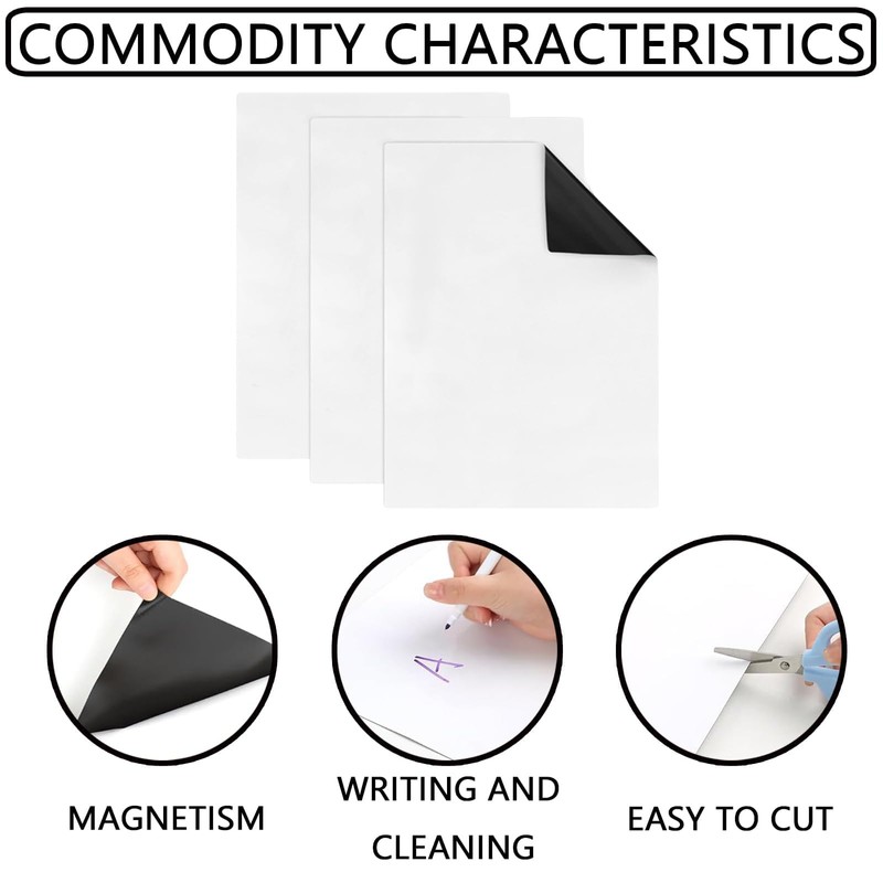 13 Piece Magnetic Refrigerator Whiteboard Set with Dry Erase Erasers,