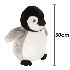 VFM - Penguin Chick Soft Toy Sealife Animal Plush Cuddly Soft Stuffed Toy Plush Toy Cute Stuffed Plushie, Gifts for Birthday Valentine's Day Christmas- 30cm Grey Penguin Chick