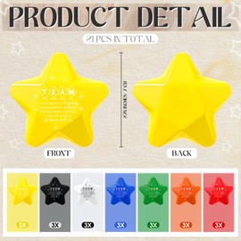 Leitee 21 Pcs Team Appreciation Gifts Bulk for Employee Stress Balls Bulk Squeeze Thank You Gifts Colorful Stress Anxiety Balls for Office Graduation Students Coworker Staff (Star)