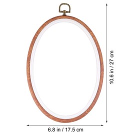 MILISTEN Wooden Display Stand Oval Ring 4Pcs Embroidery Hoops Plastic Cross Hoop Imitated Wood Display Frame Circle Embroidery Kits for Art Craft Sewing and Hanging Oval Frame Oval Frame