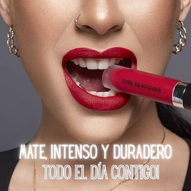 GOC, Labial liquido matte, Matte Liquid Lipstick, Resistente al agua, Larga Duración, No Reseca los labios ni cuartea, Sin manchas, Color Rose, GMLC01