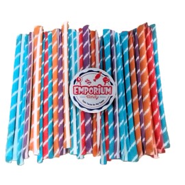 Sweet and Sour Candy Powder Filled Straws - 80 Count of Assorted Orange Cherry Grape Tropical Punch Flavors