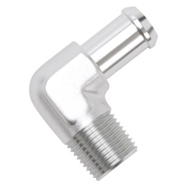 Edelbrock 8179 Heater Hose Fitting 90 Degree 1/2 in. NPT And 5/8 in. Barb Clear Anodized Heater Hose Fitting