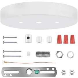 MAYOMAJO 6 Inches Light Canopy Kit with Heavy Duty Replacement Ceiling Cover Plate & Mounting Hardware for Lighting Fixtures Chandelier Pendant Lamp or DIY Project (White)